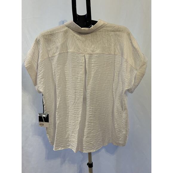 NWT Simply Vera Wang Modern White Short Sleeve Shirt Women's size XL - Picture 2 of 5